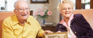 Elderly couple with home care