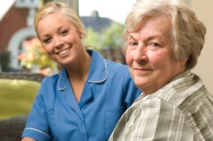 Carer with elderly lady