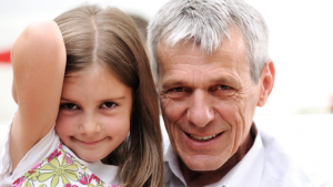 Grandfather with granddaughter