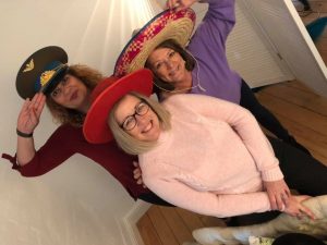 Lynn Osborne - Soraiya Humby - Kate Slade of Clarity Care Consulting Wearing Hats for Brain Tumour Research